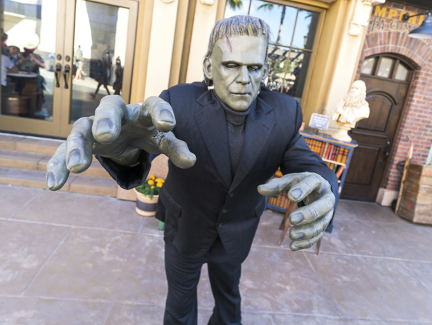 Team Member dressed like Frankenstein acts the part for the enjoyment of our guests