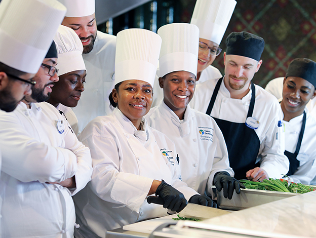 Chefs preparing food