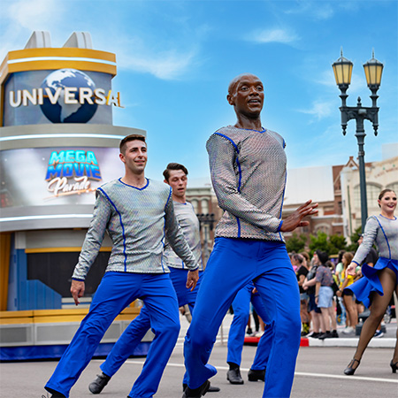 Performers in the Mega Movie Parade at Universal Studios Florida